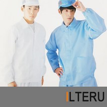 일터루 제전복 방진복 긴팔 상의, 색상:흰색|사이즈:XL