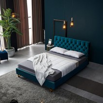 퍼니란 스웨이드 벨벳 방수 평상형 킹 침대 YY210-1, 그레이