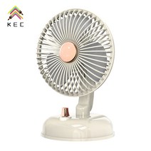 KEC 탁상용 선풍기 무소음 USB 무선충전식 캠핑용 장시간 항속, 크림 화이트