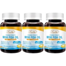 미국직구 Lovita 미니 피쉬 오일 500mg 고농축 오메가 3 여성 노인을 삼키기 이지 버리스 90개의 소프트젤 (3개 팩), 수량, 상세참조