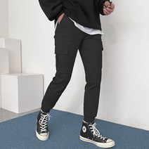 제타22 남성용 가을 베이직 면 스판 밴딩 카고 조거바지 [1080]