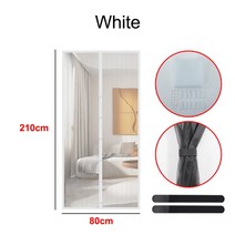 건축자재 플리스 자석 스크린 도어 커튼 모기장 플라이 곤충 메쉬 자동 폐쇄 매직 주방, 04 White 0x210 M