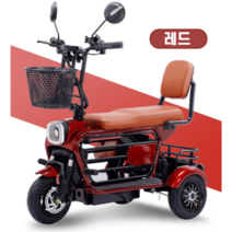 [ZHIPUX] 독일기술 충전식 삼륜 전기 스쿠터 미니 전동 바이크 소형 카트 세발 출퇴근, 플래그십라인_12A 리튬배터리_50km_레드