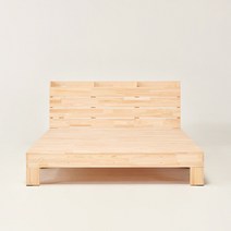 하모벨 편백 원목 USB헤드 평상형침대 침대프레임 슈퍼싱글 퀸, 퀸사이즈(Q)