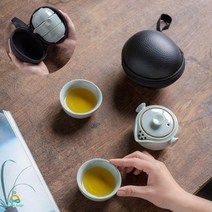 세라믹 1인다기세트 휴대용 홍차 입문용 다도 티팟세트 집들이선물, 휴대용 다기세트A