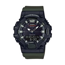 Casio 남성 클래식 아날로그 디지털 디스플레이 쿼츠 손목시계 그린 HDC7003AVCF