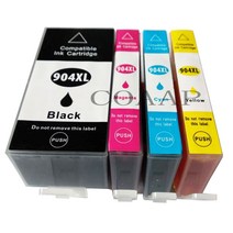 HP 904 XL 슈트 용 호환 잉크 카트리지 OfficeJet Pro 6960 6970 프린터 올인원 칩 포함 4 피스, [03] 1pk - Black