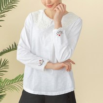 [디얼마미] 펀칭 빅카라 티셔츠 미시옷 빅사이즈 엄마옷 마담 중년