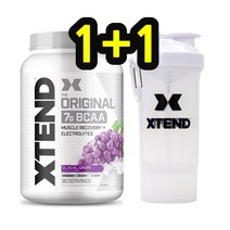 엑스텐드 XTEND 익스텐드 BCAA 그레이프 90 서빙 1.3kg+단백질 프로틴 쉐이크 통 보틀 쉐이커 반투명 화이트 800ml