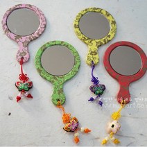 맘아트 DIY 한지거울 만들기 키트 전통 한지공예, I.빨강 격자 무늬, 1개