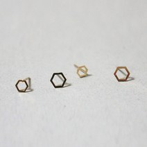 merryG 메리지 10K 골드 라인 육각 귀걸이