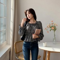 마롱패션 플라워 프릴 데일리티 셔츠 프릴 블라우스