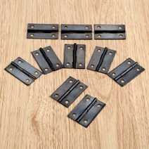 10pcs 경첩 + 40 나사 4 구멍 블랙/골동품 청동/골드 직각 35*21mm 레트로 장식 가구 가슴 나무 보석 상자, [01] Black