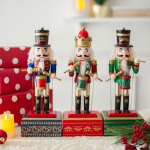 크리스마스 호두까기 병정 인형 오르골 3type 원목 뮤직박스 장식품 인테리어 소품, 그린