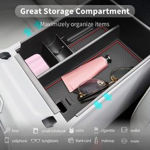 현대 산타 크루즈 레드에 대한 자동차 중앙 콘솔 팔걸이 스토리지 박스 홀더 인테리어 장갑 트레이, [03] 빨간