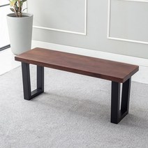 공간사이 로렐 원목 2인 벤치 의자, 엔틱브라운+블랙(Ic1034)