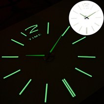 야광벽시계 타임 아트 측광 야광 무소음 벽시계 인테리어 diy 벽 new luminous wall clock 대형 시계 horloge 3d 아크릴 거울 스티커 석영 duvar, 협력사, 47인치, 벽시계 13
