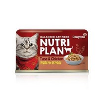 뉴트리플랜 고양이 간식캔, 흰살참치 + 달가슴살 혼합맛, 4개