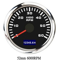 타코메타 타코미터 HD 방수 52mm 시간 측정기 3K-8K RPM LCD 디스플레이 빨간색 백라이트 센서 포함 16mm, 05 BS 6000 RPM