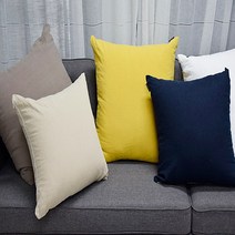 마벨러스 사각 쇼파 쿠션 (가죽 / 면 /린넨), 린넨화이트(커버만)