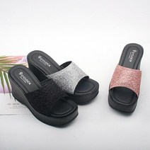 에스큐에스샵 국내생산 반짝이 통굽 여성슬리퍼 키높이 펄슬리퍼 사무실슬리퍼 - ML-111반짝상굽