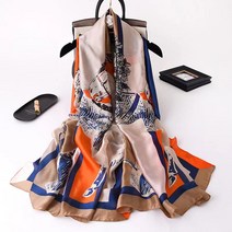 Makone 롱스카프 선물 레이스스카프 엄마 중 시즌쉬운매치 롱타입 실크 스카프