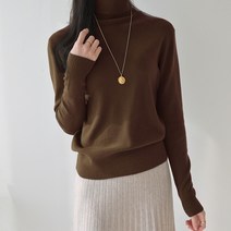 데일리앤 소프트 여성 터틀넥 베이직 목폴라 니트