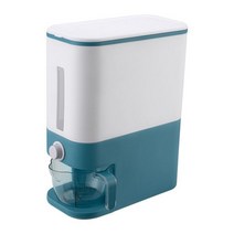 진공 쌀 보관 10KG 주방 상자 실린더 밀가루 밀폐 배럴 방습 디스펜서 측정 컵 포함, blue