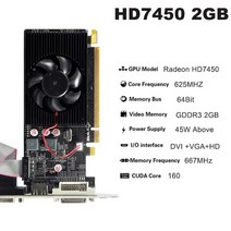 그래픽카드 hd7450 2gb gddr3 64bit 비디오 amd radeon pci-e pcie 2.0 16x hd vga dvi 인터페이스 gpu placa de