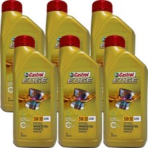 [스타벅스증정] 캐스트롤 엣지 EDGE 5w30 LL 1L / Castrol 100% 합성엔진오일(벨기에정품), EDGE 5w30 LL × 6개, 1000ml, 1개
