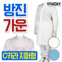 QPS-C11 C카라 지퍼형의 방진원단 가운, 스카이블루S