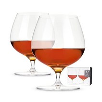 정품 Viski 발 크리스탈 스카치 잔 2개 세트 - 프리미엄 주류 잔 클래식 위스키 버번 및 선물 세트 8온스, Cognac Glasses