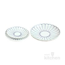 유포코리아 일제 도자기 볼록 꽃 원접시 小 / 中 / 大 (일제-581 일제-582 일제-583) 3종 택1 업소용식기 업소용그릇 반찬접시 반찬기, 1개