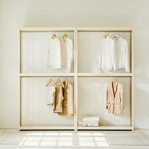 몬스터랙 행거 2400x400x2160 3단 철제행거 시스템행거 드레스룸 조립식옷장, 아이보리_FD