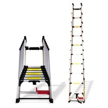 사다리 새로운 4.34m 알루미늄 합금 농축 가정용 텔레스코픽 접는 직선 엔지니어링 산업 장식