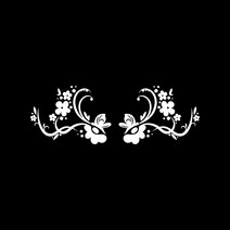 033 포인트 꽃과나비 튜닝스티커 (M사이즈) 2개1세트, 화이트, 2개