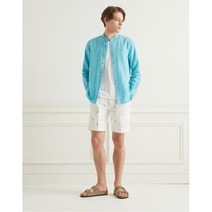 [21SS 헤지스 남성]화이트 퍼피자수 면혼방 밴딩숏팬츠HZPA1B504WT