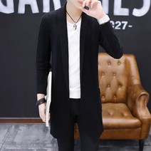 보풀없는 가디건 간호가디건 병원 사무실 남자 봄 스웨터 니트 롱 니트 코트 가 스웨터 단색 스웨터