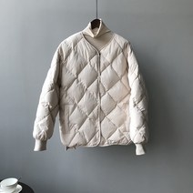여성 오버핏 누빔 패딩점퍼/ 두꺼운 볼륨감 노카라 빅사이즈 데일리 점퍼/ 3color