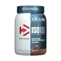 Dymatize 다이마타이즈 ISO100 가수분해 100퍼 카푸치노 맛의 유청단백질 분말 25g 단백질 95mg 카페인 5.5g BCAAs 글루텐 프리 빠른 흡수 쉬운 소화 21., 초콜렛, 20인분(1팩)
