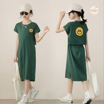 예쁜옷보니타 뒷포인트 그린여름원피스 주니어원피스