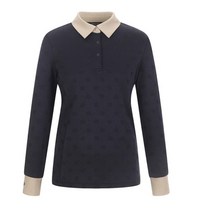 벤제프 여성 소매단배색 조직감 카리티셔츠 BN4QWTS603