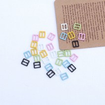 짱패브릭 인형옷부자재) (4개) 내경 5.5mm 사각 컬러 조리개, 핑크