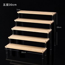 투명 아크릴 디스플레이 랙 1-5 겹 작은 동상 점토 장난감 수제 레고 모델 보관에 적합, 5 tier 30x7cm