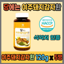 해썹인증 HACCP 여주돼지감자환 식물성 천연 인슐린 먹기편한 환 노니 모링가 명월초 함유, 120g x 5병