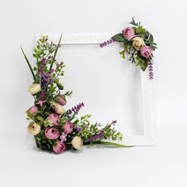 포유더샵 납골당장식 리스 납골당 조화 장식, 미니나넌퍼플빛장식 틀사이즈(22x22)