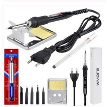 우드버닝 우드버닝기 전기인두기 lcd dgital 납땜 인두 키트 80w 220v 110v 온도 조절 가능한 용접 도구 키트 납땜 재 작업 스테이션 솔더 도구, 220v EU 플러그, 6