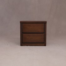 발리 천연무늬목 도장제품 미니 틈새 슬림 2단 서랍장 침실 침대옆 전화기 협탁, 월넛