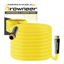 GROWNEER 확장 가능한 정원 호스 1.9cm3/4인치 x 15.2m50피트 유연한 곰팡이 방지 워터 잔디용 경량 야외 옐로우 USA 미국, Yellow_75FT&Nozzle