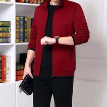 가바바 남성 빅사이즈 겨울 기모트레이닝복세트 5XL까지 고급스럽고 깔끔한 스타일 터틀넥 집업 투피스 긴팔트레이닝복세트 G41018